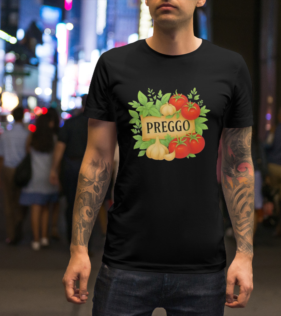 Prego Sauce Inspired Preggo Cute Pregnancy Announcement Costume T-Shirt