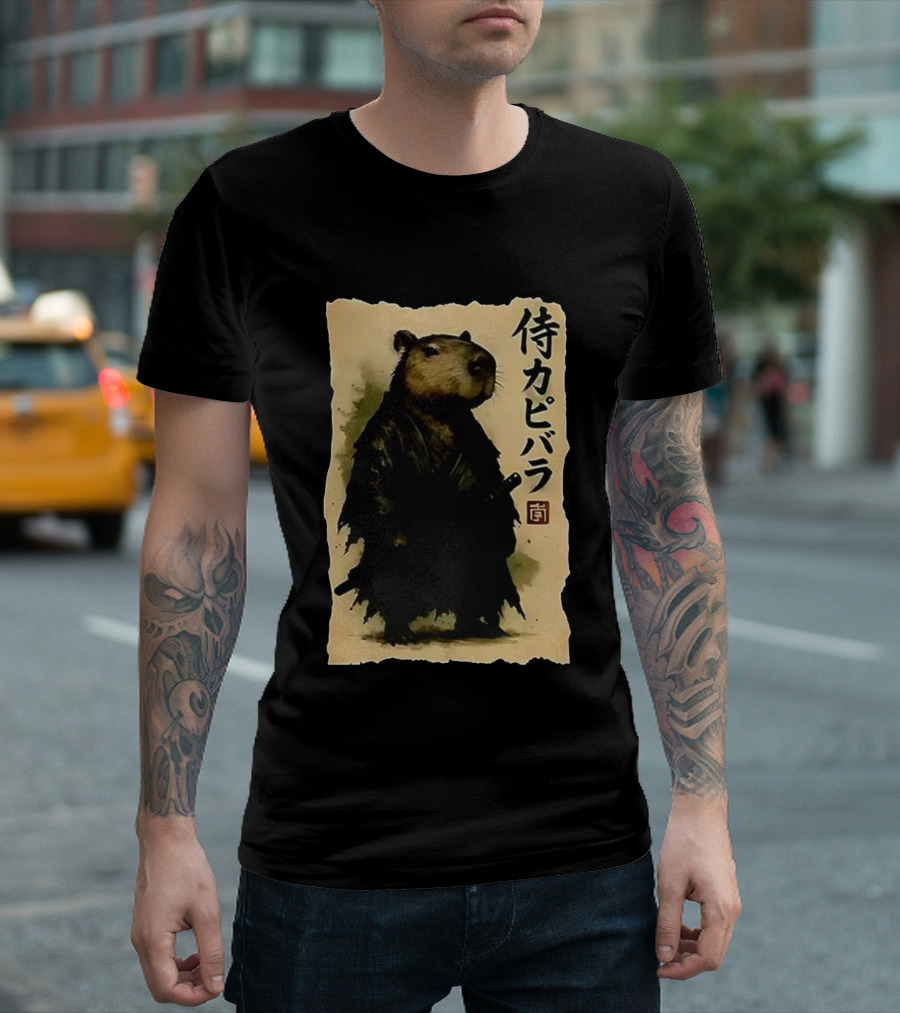 Capybara Samurai 侍カピバラ Japanese Theme T-Shirt