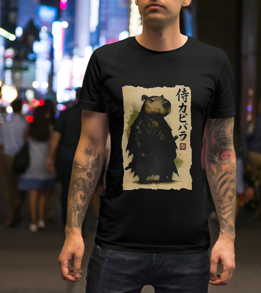 Capybara Samurai 侍カピバラ Japanese Theme T-Shirt