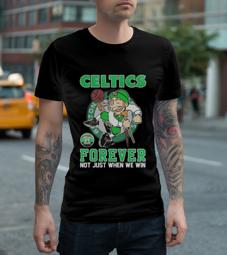 Boston Celtics Forever Team Logo Fan Mascot T-Shirt