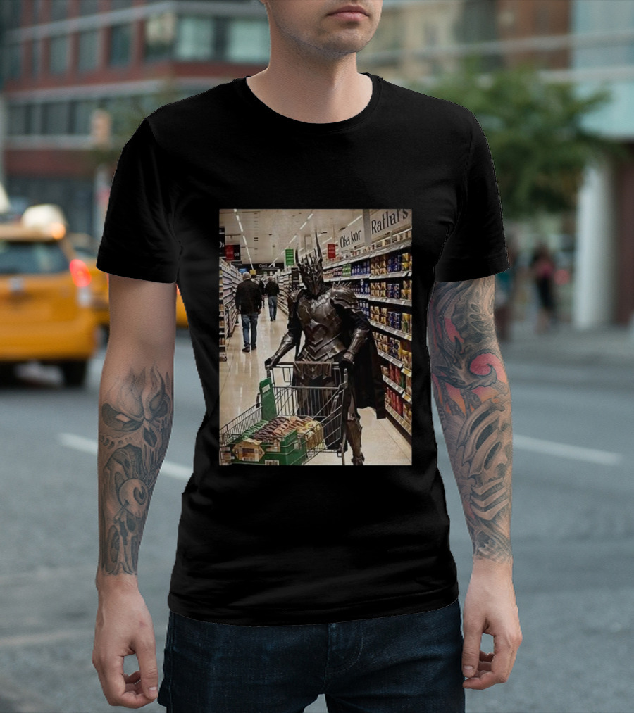 Sauron Shopping Adventure In Grocery Aisle T-Shirt