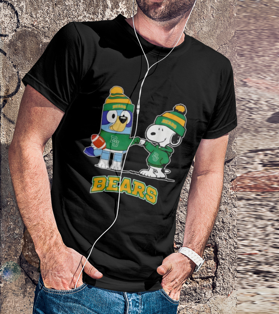 Snoopy Bluey Baylor Bears BU Football Collaboration T-Shirt