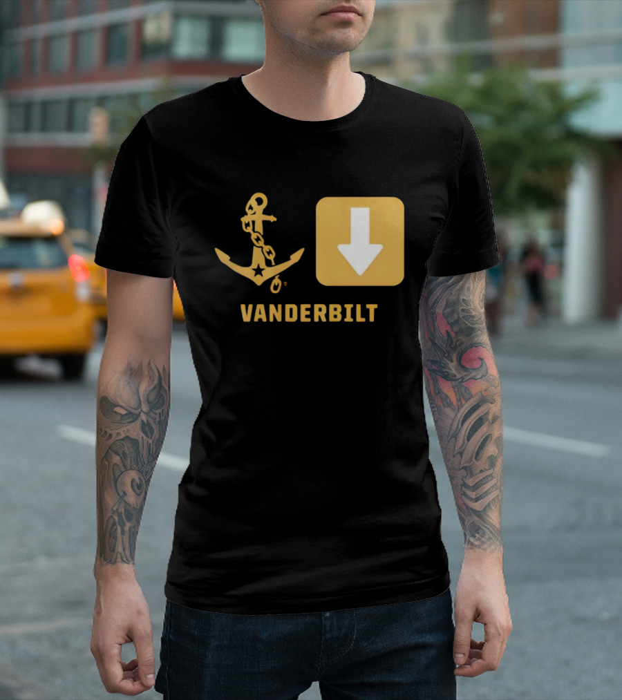 Vanderbilt Commodores Anchor Down Symbols Football Logo T-Shirt