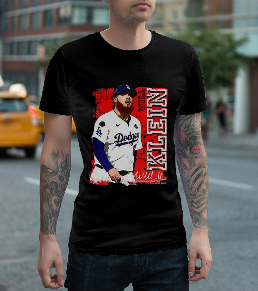 Will Klein Los Angeles Dodgers Number 61 Greatest Game Of All Time 2025 Signature T-Shirt