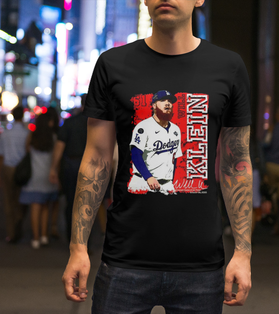 Will Klein Los Angeles Dodgers Number 61 Greatest Game Of All Time 2025 Signature T-Shirt