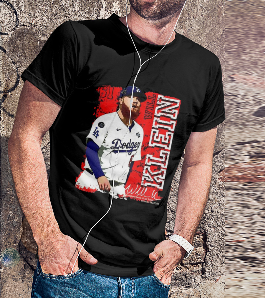 Will Klein Los Angeles Dodgers Number 61 Greatest Game Of All Time 2025 Signature T-Shirt