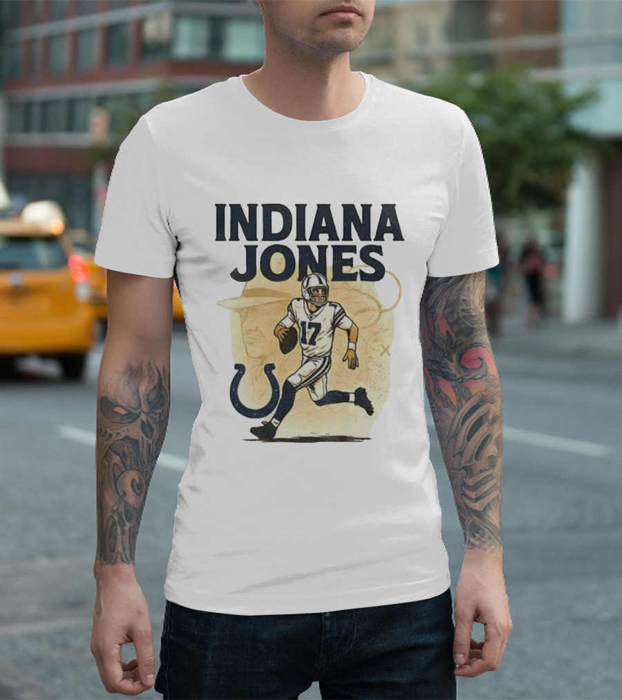 Indiana Jones 17 Running Indianapolis Colts Football NFL Game Day T-Shirt