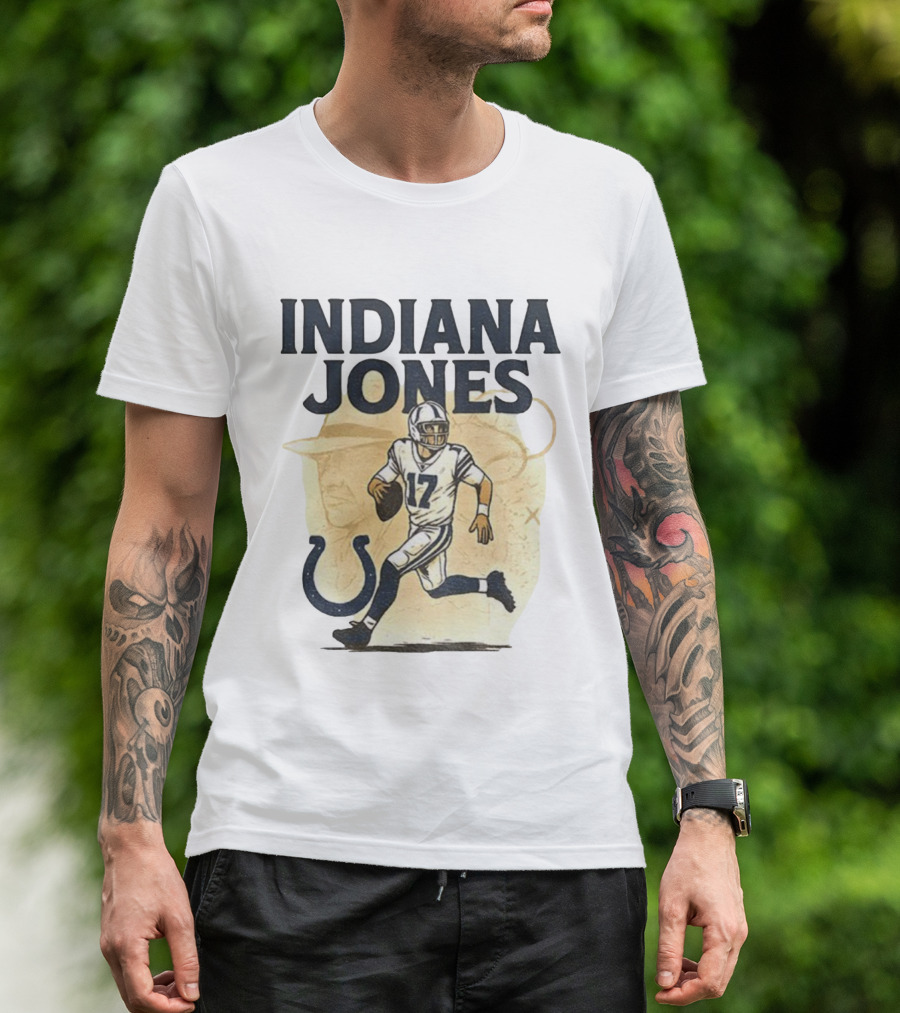 Indiana Jones 17 Running Indianapolis Colts Football NFL Game Day T-Shirt