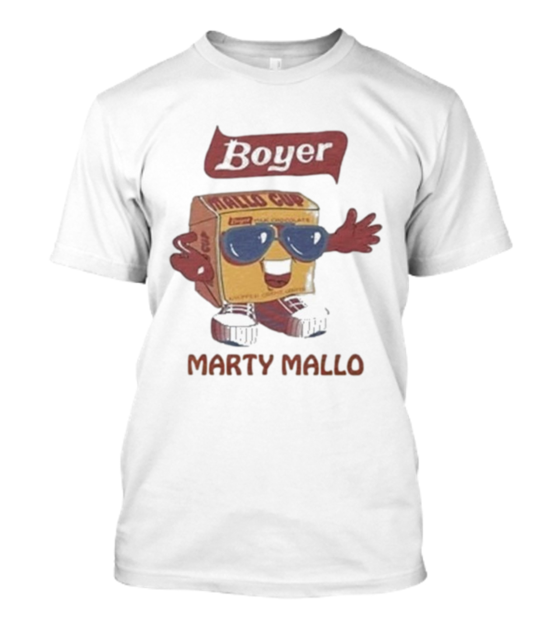 Boyer Mallo Cup Marty Mallo Character With Sunglasses T-Shirt