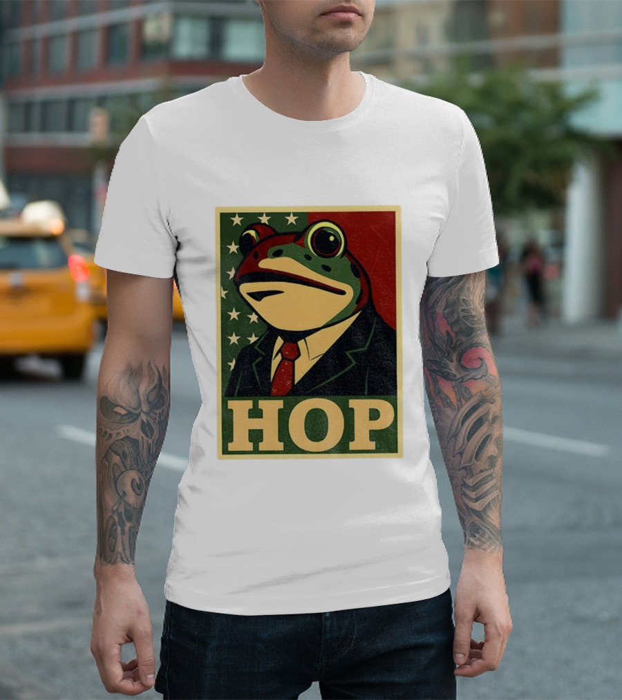 Frog HOP Portland Protest Anti ICE Anti Fascism American Flag T-Shirt