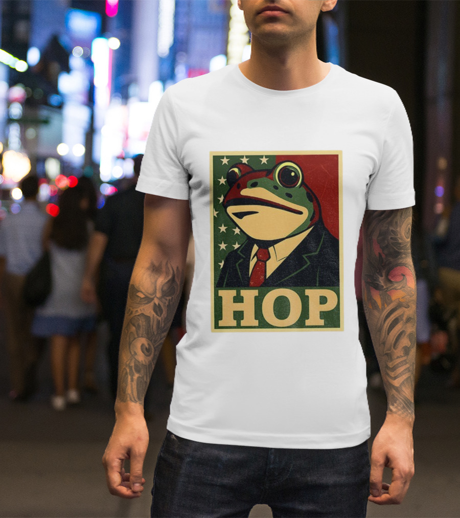 Frog HOP Portland Protest Anti ICE Anti Fascism American Flag T-Shirt