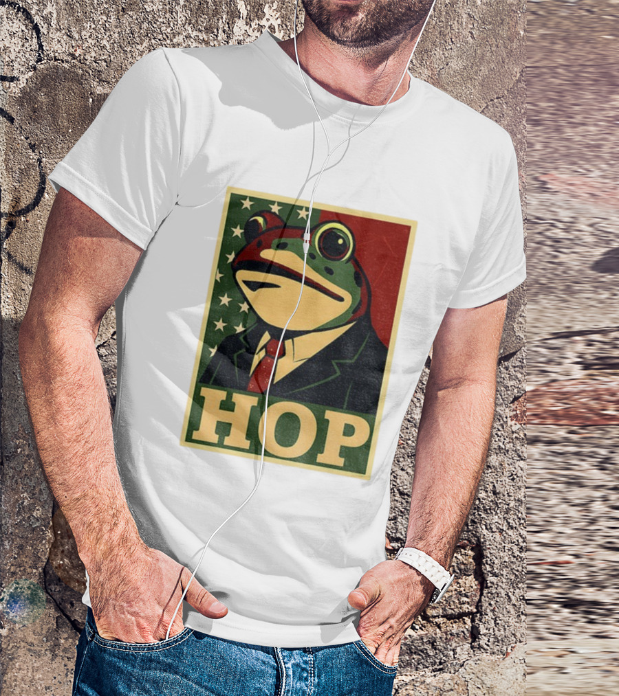 Frog HOP Portland Protest Anti ICE Anti Fascism American Flag T-Shirt