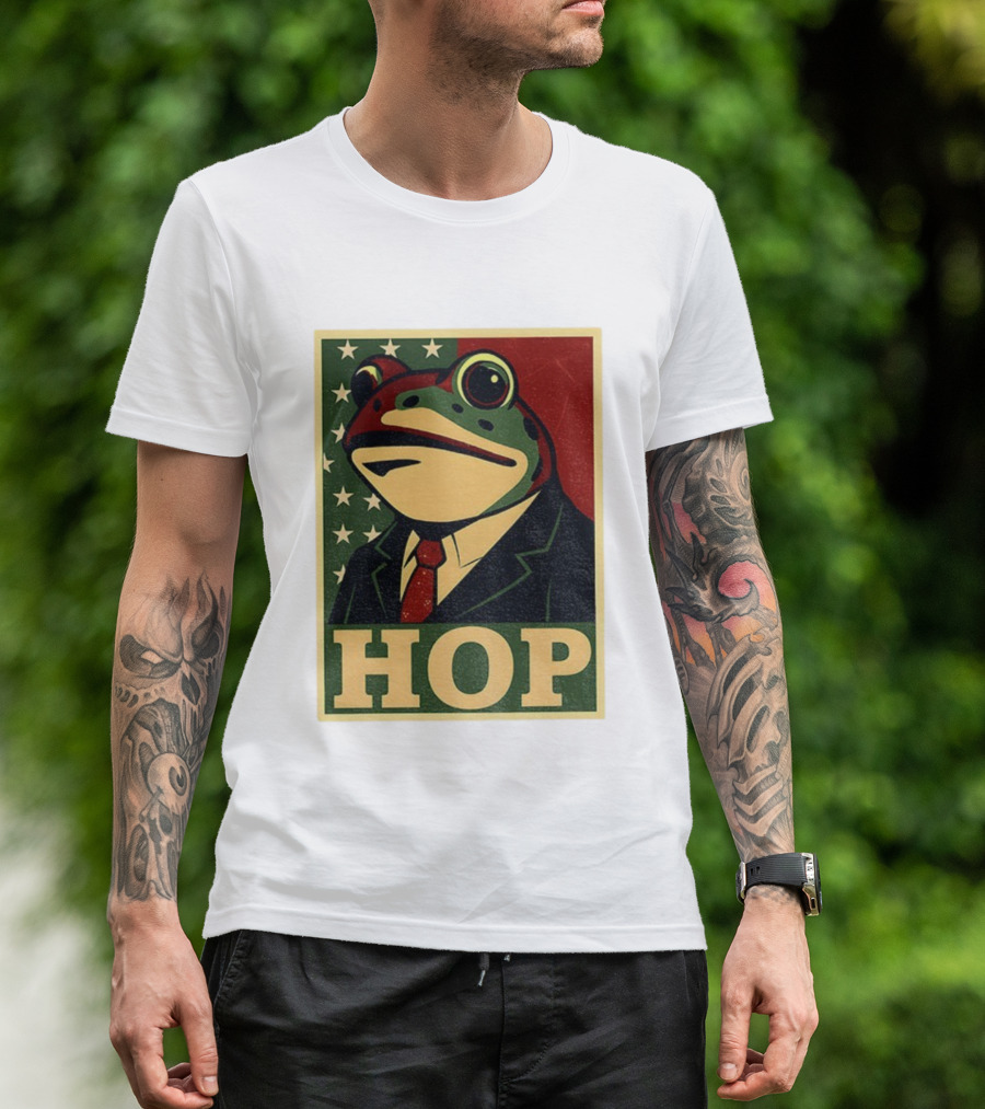 Frog HOP Portland Protest Anti ICE Anti Fascism American Flag T-Shirt