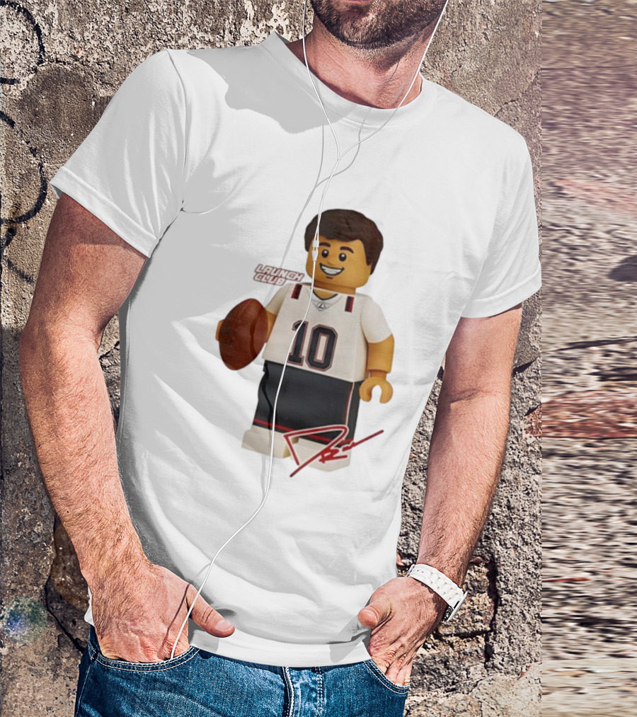 Tom Brady New England Patriots Lego Minifigure 10 Launch Club Signature T-Shirt