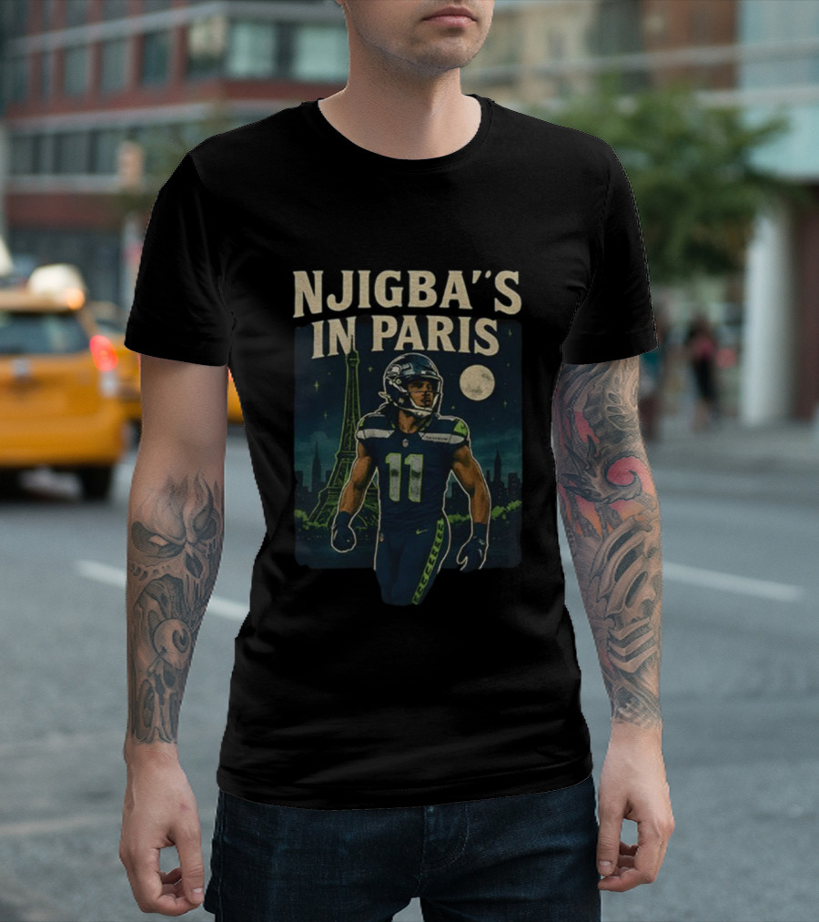 Njigba's In Paris Seattle Seahawks NFL Football Vintage 2025 T-Shirt