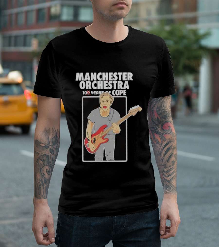 Manchester Orchestra 100 Years Of Cope Bass Guitar Illustration T-Shirt