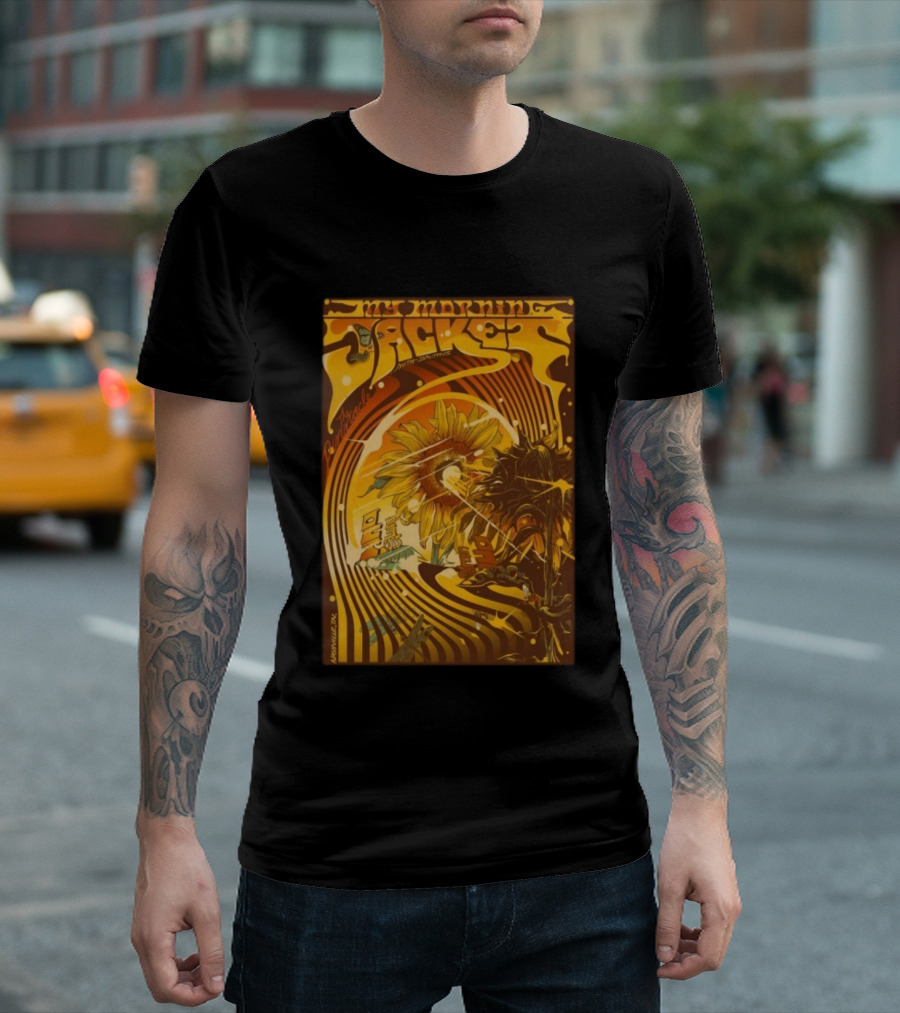 My Morning Jacket With Indigo De Souza Nashville TN October 29 2025 Sunflower Psychedelic Art Style T-Shirt
