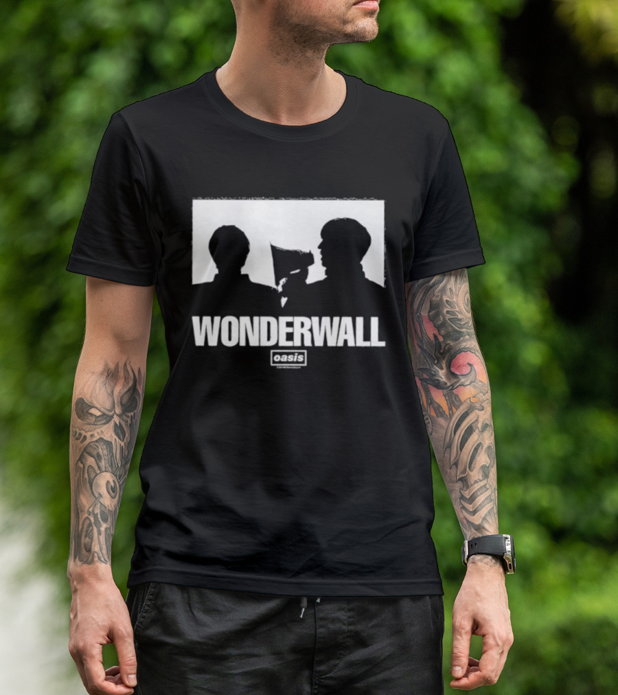 Oasis Wonderwall Silhouette Iconic Music Tribute T-Shirt