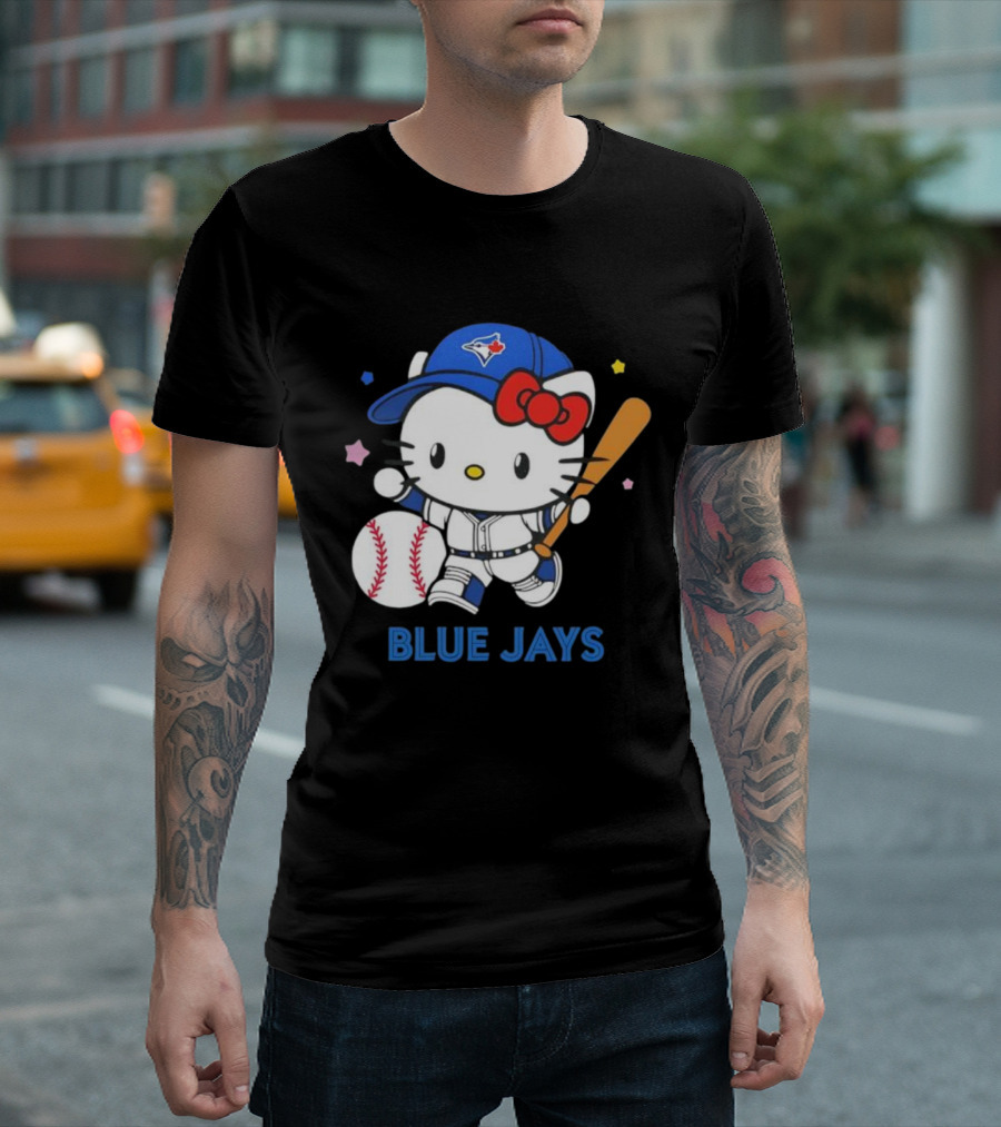 Toronto Blue Jays Hello Kitty Baseball Player Collaboration T-Shirt