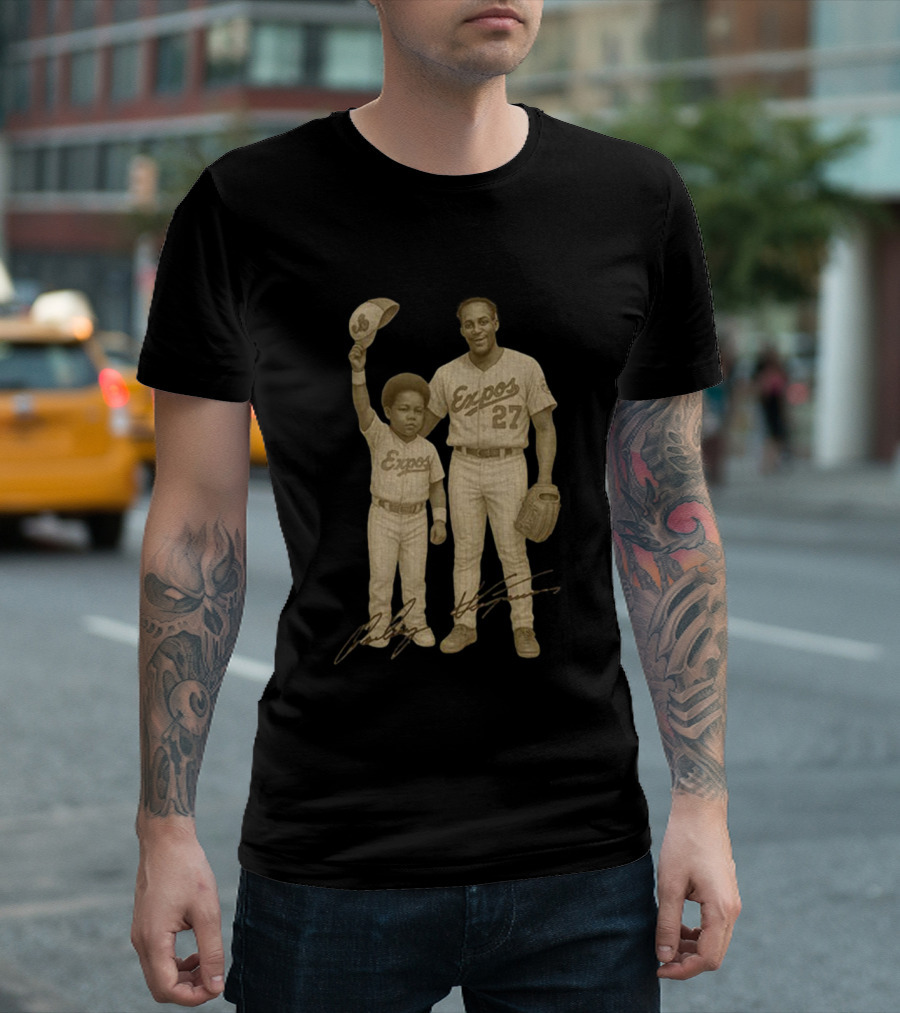 Vladimir Guerrero Jr. And Sr. Expos MLB Baseball Signature Vintage T-Shirt