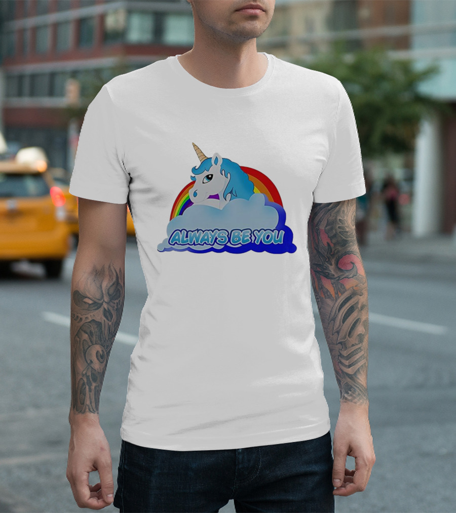 Rainbow Unicorn Always Be You Cloud Icon T-Shirt