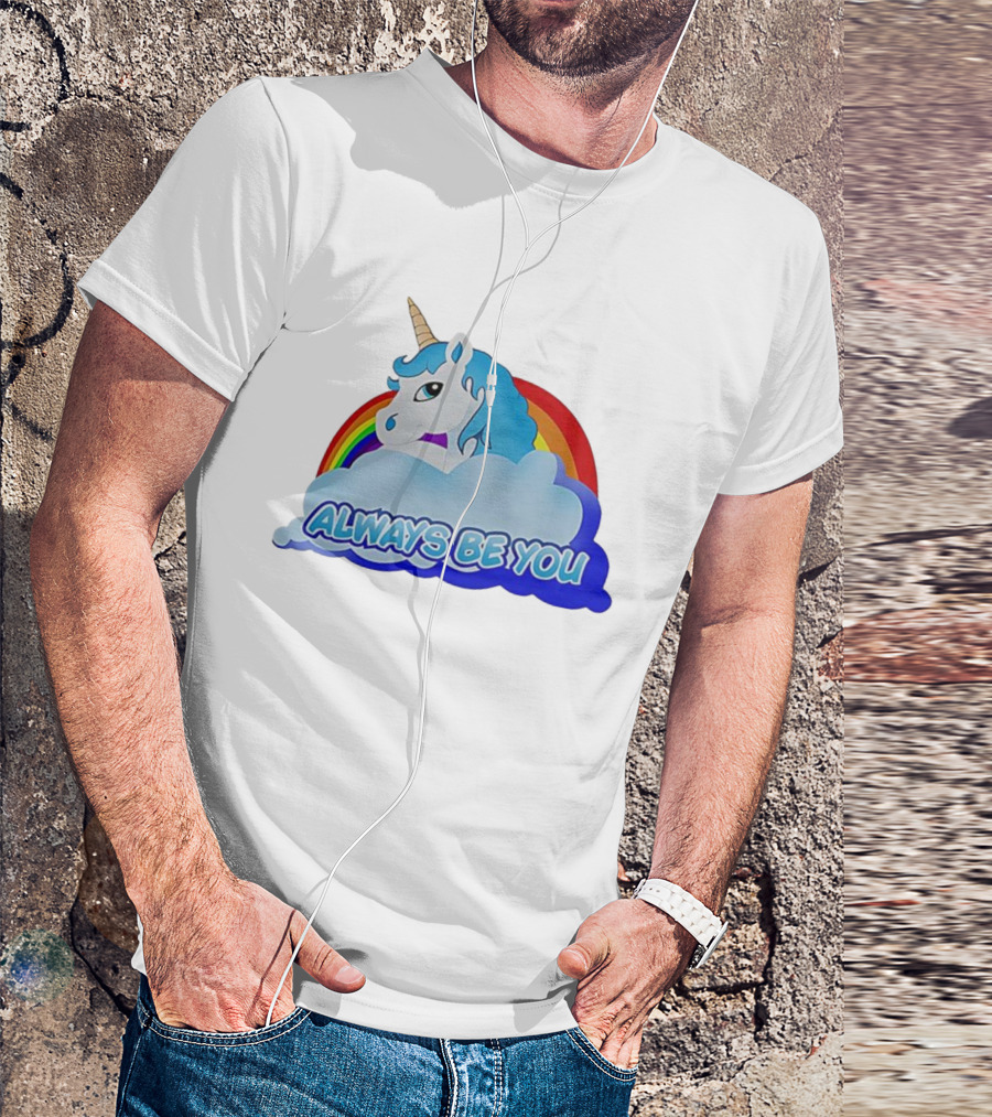 Rainbow Unicorn Always Be You Cloud Icon T-Shirt