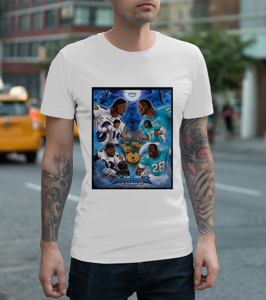 Baltimore Ravens Vs Miami Dolphins Halloween 2025 NFL Prime Tonight 7:00PM ET T-Shirt