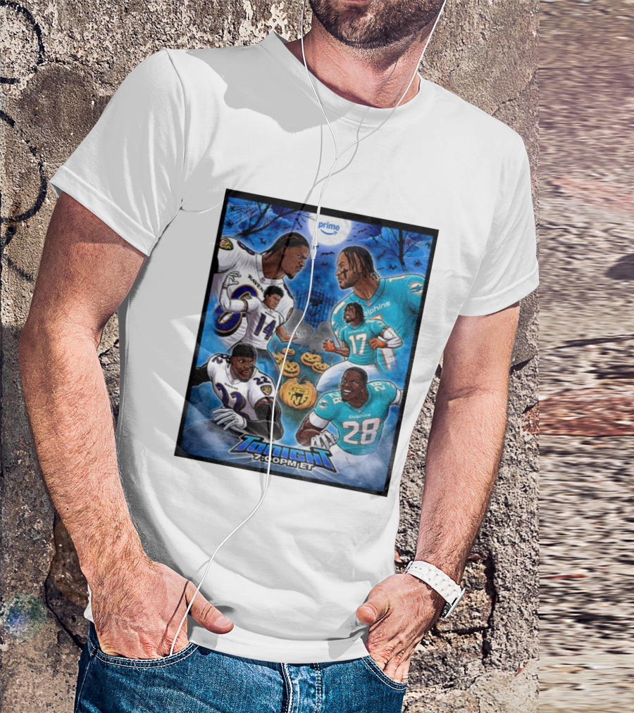 Baltimore Ravens Vs Miami Dolphins Halloween 2025 NFL Prime Tonight 7:00PM ET T-Shirt