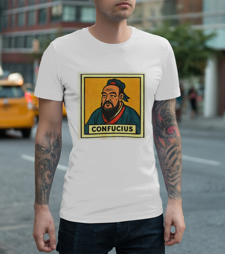 Confucius Retro Comic Style Chinese Philosopher Art T-Shirt