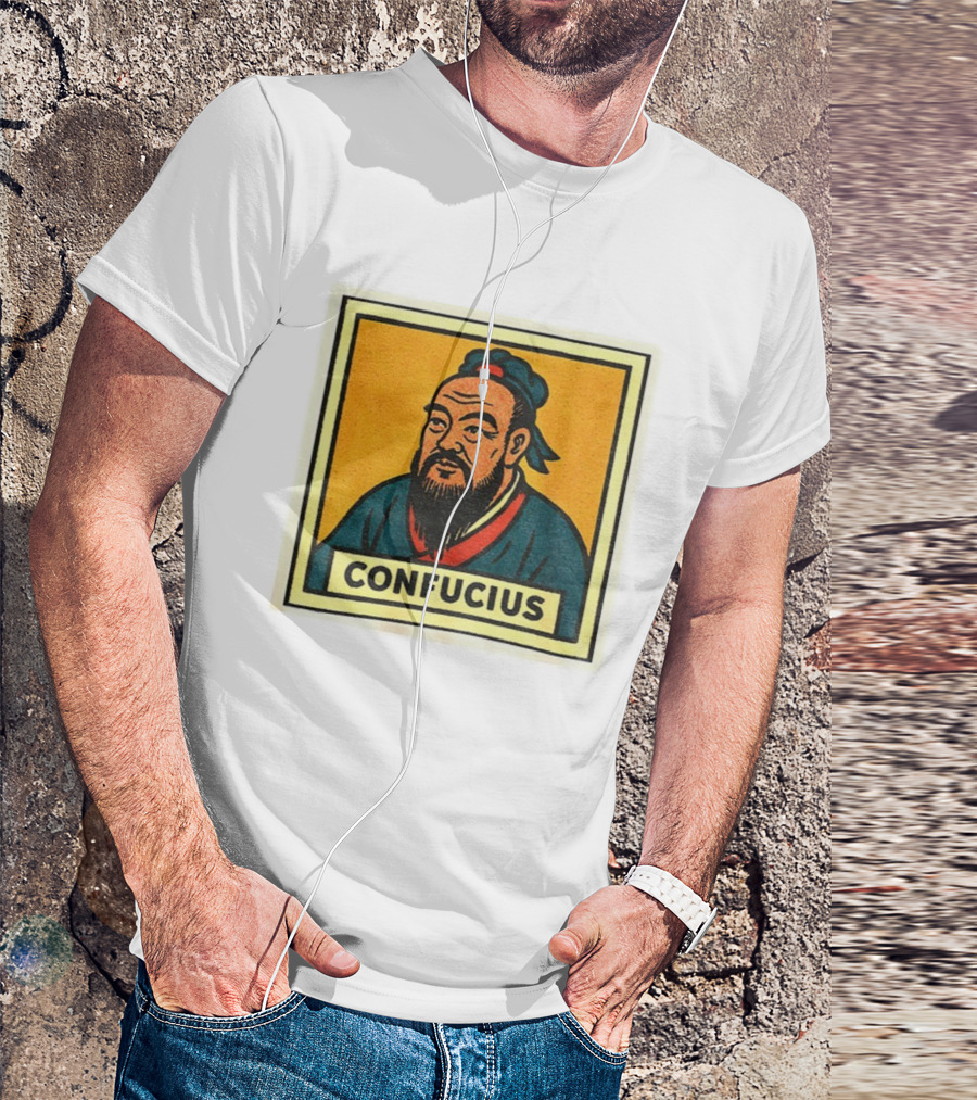 Confucius Retro Comic Style Chinese Philosopher Art T-Shirt