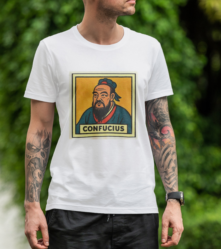 Confucius Retro Comic Style Chinese Philosopher Art T-Shirt