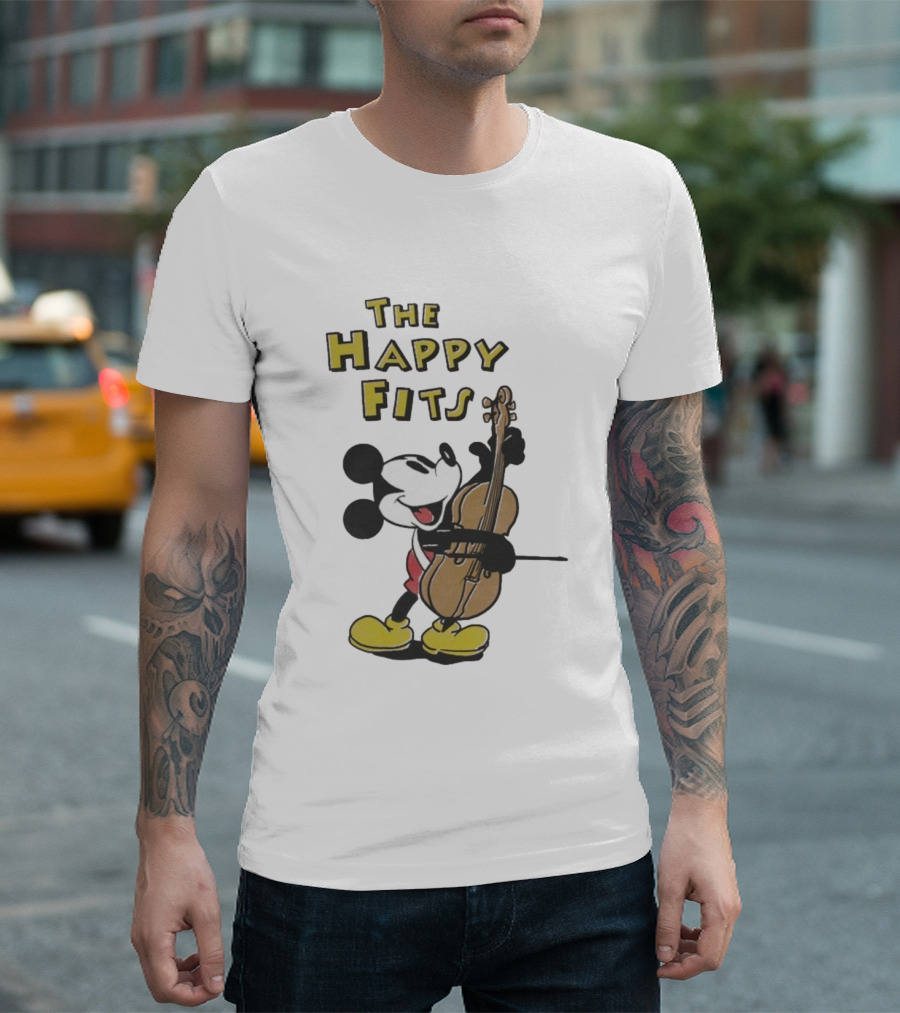 The Happy Fits Steamboat Willie Mickey Mouse Cello Violin T-Shirt