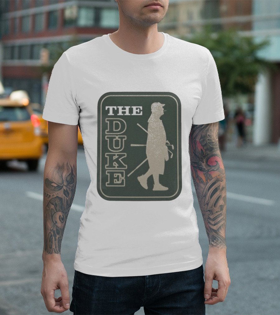 The Duke Golf Silhouette Smoking Golfer In Hat Retro Style T-Shirt