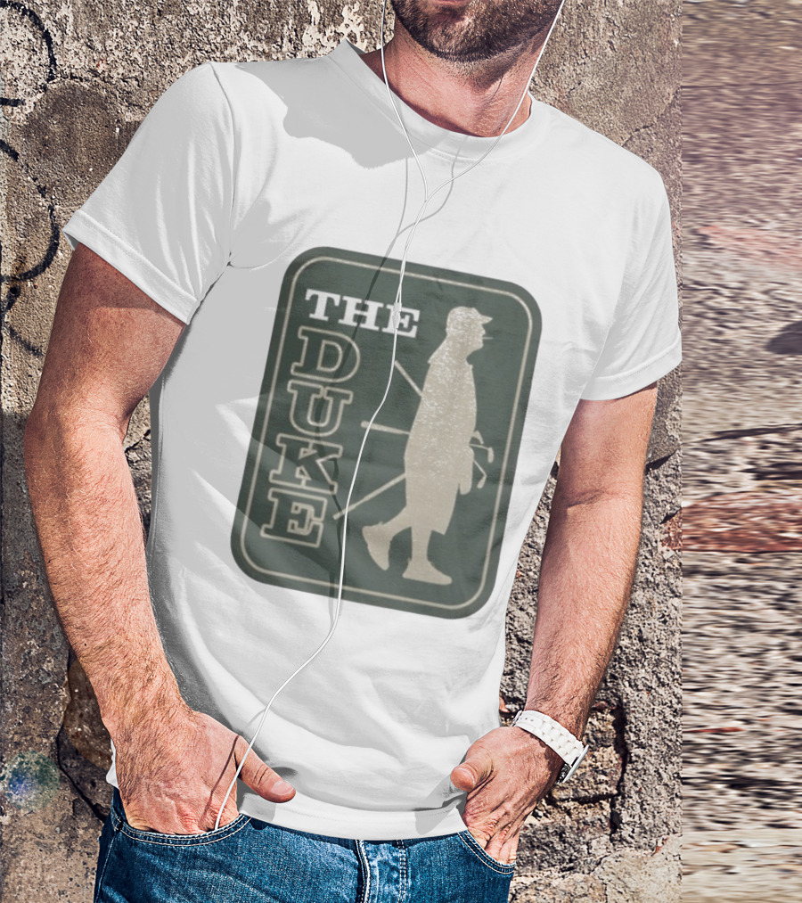 The Duke Golf Silhouette Smoking Golfer In Hat Retro Style T-Shirt