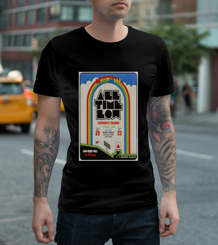 All Time Low Everyone's Talking World Tour MGM Music Hall Fenway Nov 22-23 2025 Mayday Parade Four Year Strong The Parade T-Shirt