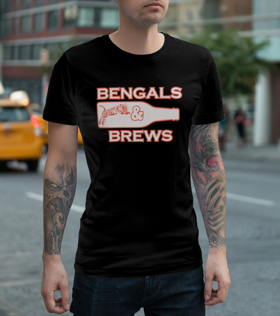 Bengals And Brews Cincinnati Bengals Game Day Tiger Bottle T-Shirt