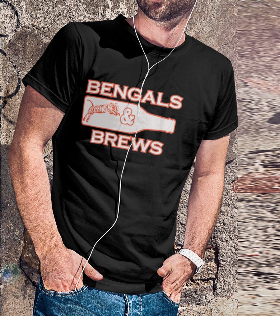 Bengals And Brews Cincinnati Bengals Game Day Tiger Bottle T-Shirt