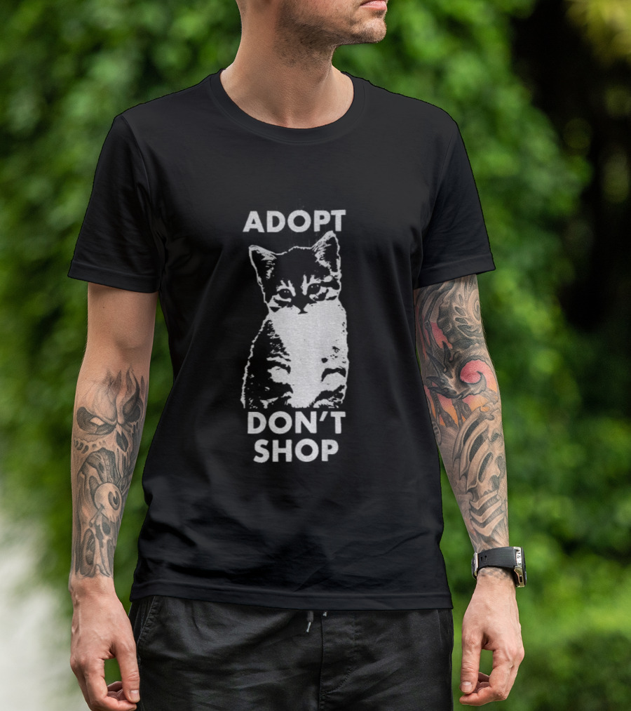 Adopt Don't Shop Vintage Cute Cat T-Shirt