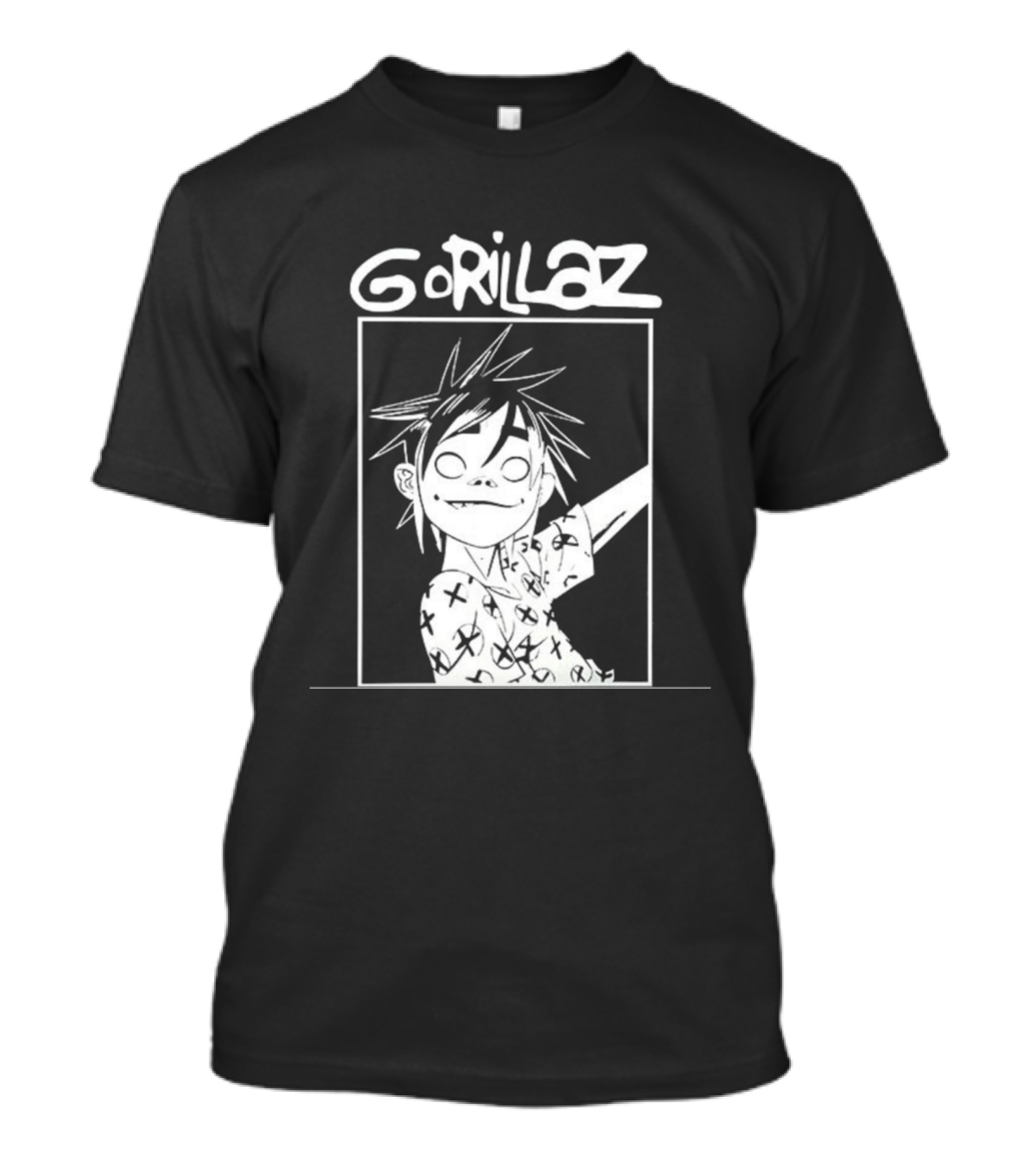 Gorillaz Black White Character Graphic T-Shirt