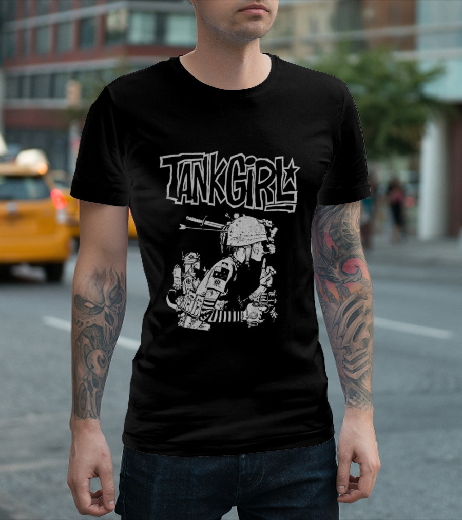 Gorillaz Tank Girl Black White Collaboration T-Shirt