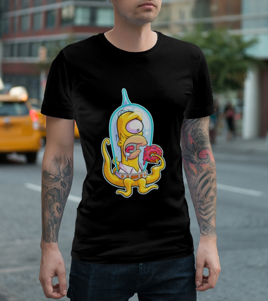 HO-MAR Simpsalien Homer Simpson BeastWreck Halloween Character Donut Space Alien T-Shirt