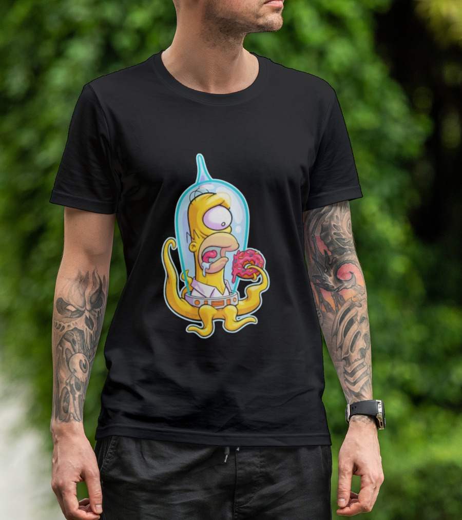 HO-MAR Simpsalien Homer Simpson BeastWreck Halloween Character Donut Space Alien T-Shirt