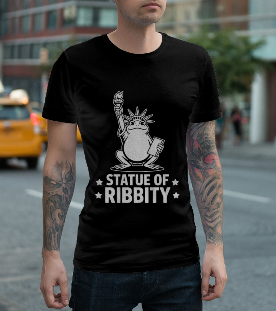 Portland Frog Statue Of Liberty Ribbity Political Humor T-Shirt
