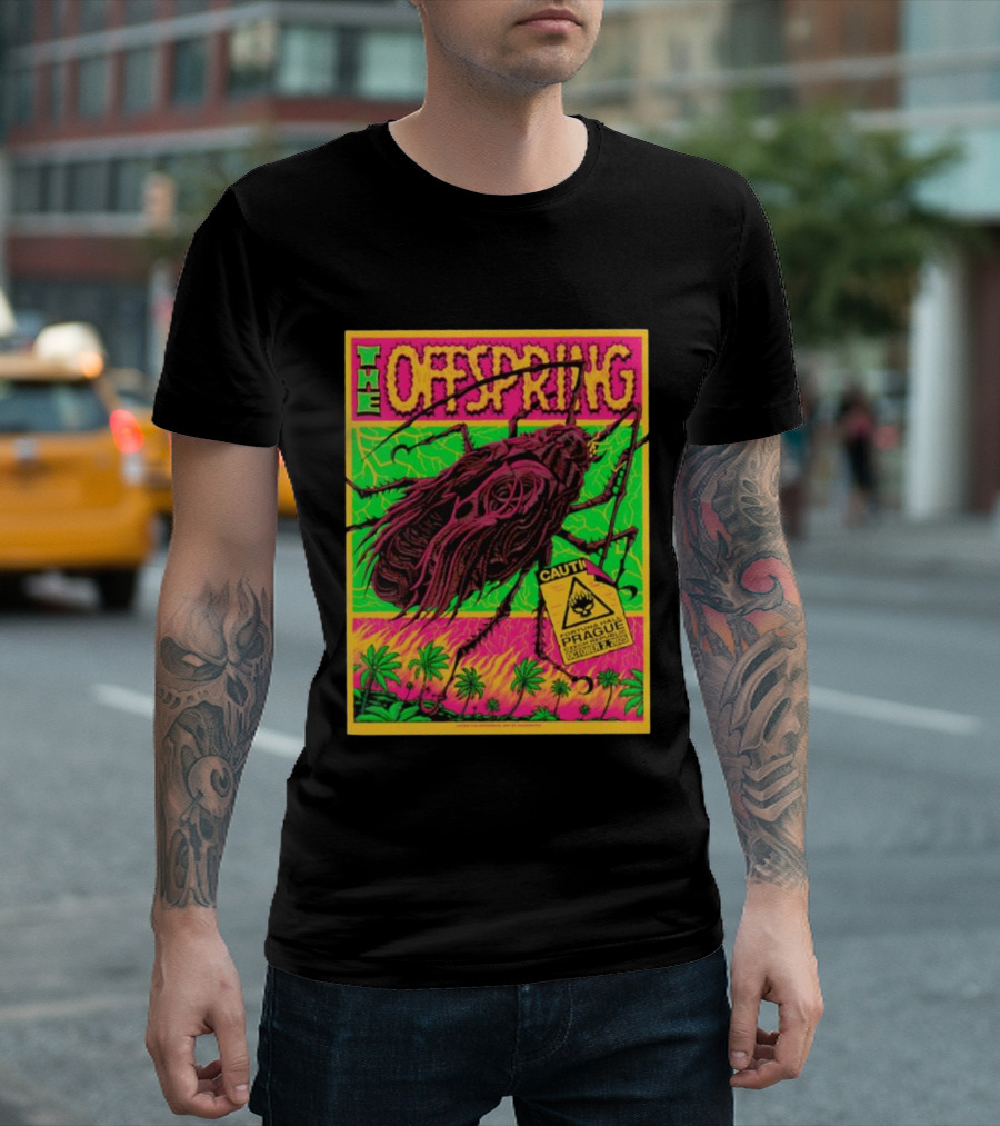 The Offspring Fortuna Hall Prague October 2nd 2025 Caution Insect T-Shirt
