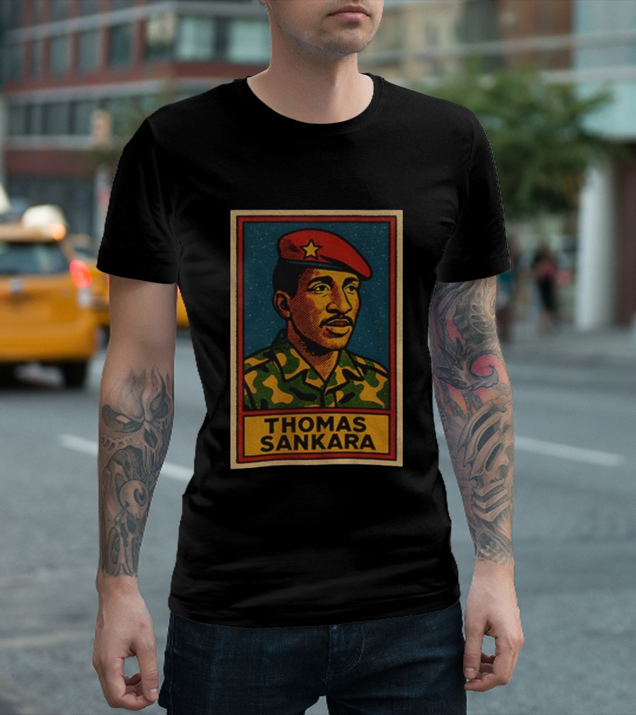 Thomas Sankara Camouflage Beret Revolutionary Style Retro T-Shirt