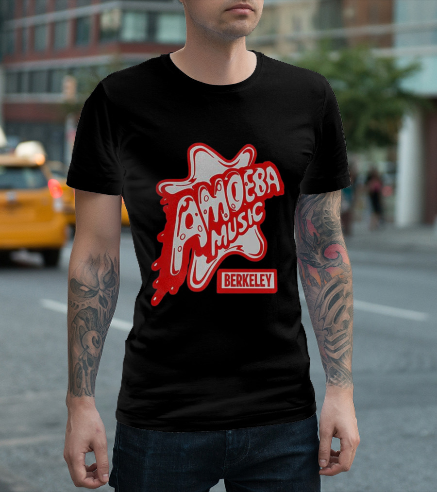 Amoeba Music Berkeley Retro Dripping Logo Marcus Kim T-Shirt