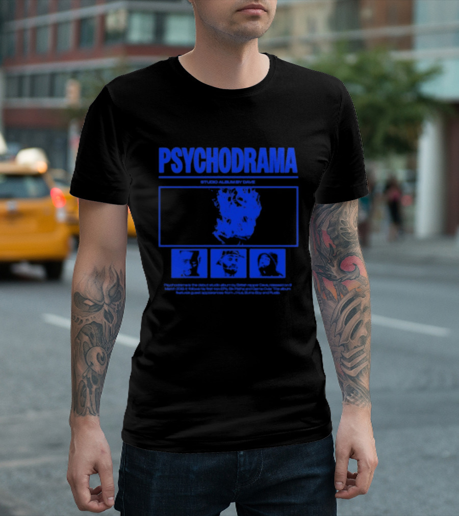 Dave Psychodrama Blue Face Iconic Music Album Art T-Shirt