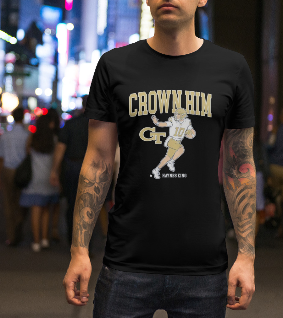 Crown Him GT 10 Georgia Tech Yellow Jackets Football T-Shirt
