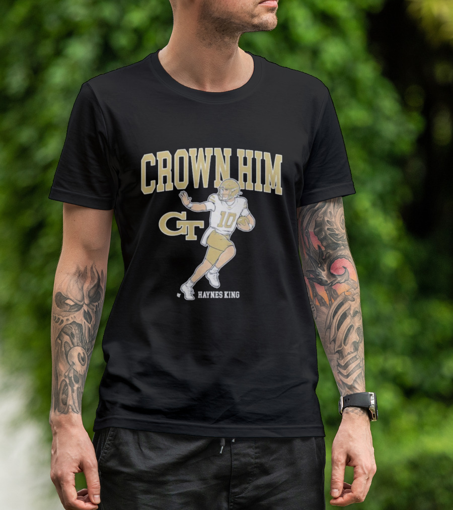 Crown Him GT 10 Georgia Tech Yellow Jackets Football T-Shirt