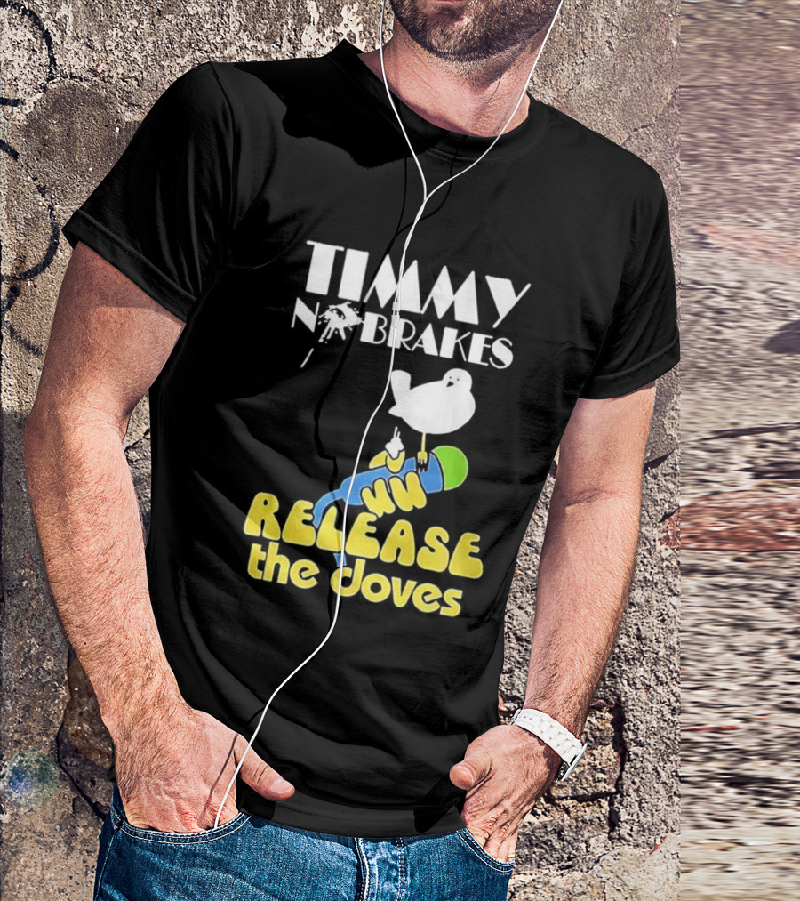 Timmy No Brakes Release The Doves Fun Colorful Design T-Shirt